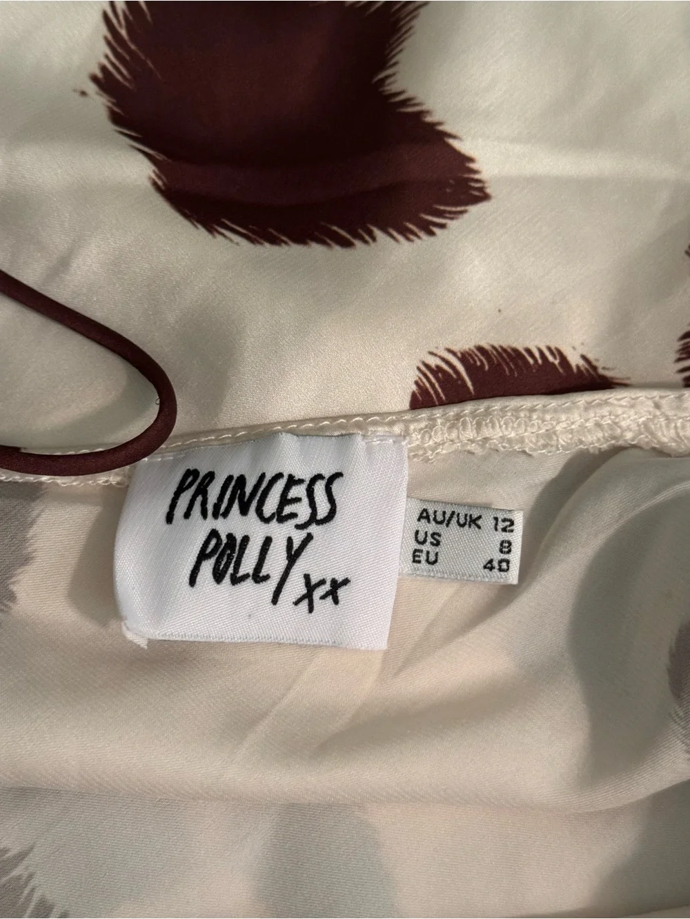 Princess Polly Cream and Brown Cowprint Slip Mini Dress - Picture 3 of 3